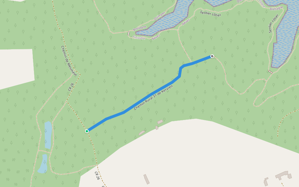 Chemin Rural 31 de Kervren walking route map in Névez