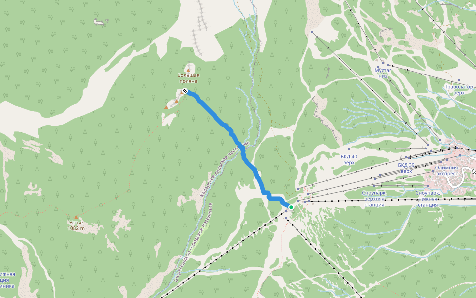 Эко тропа на Верблюды walking route map in Sheregesh