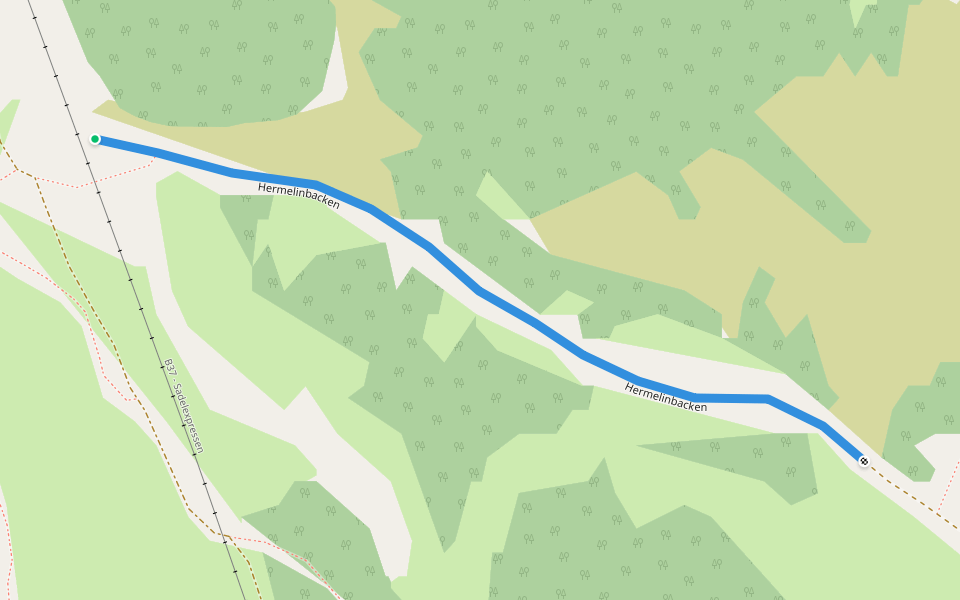 Hermelinbacken walking route map in Åre