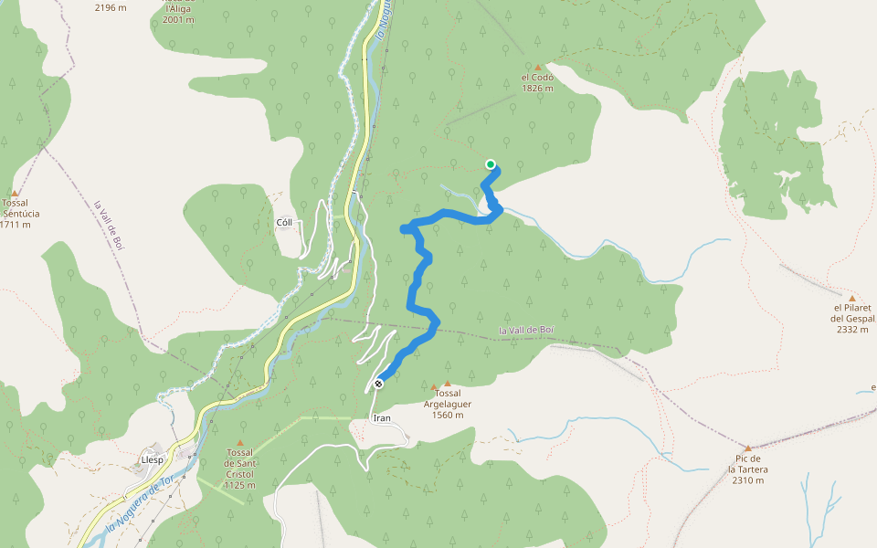 Cami de Saraís a Iran walking route map in Saraís