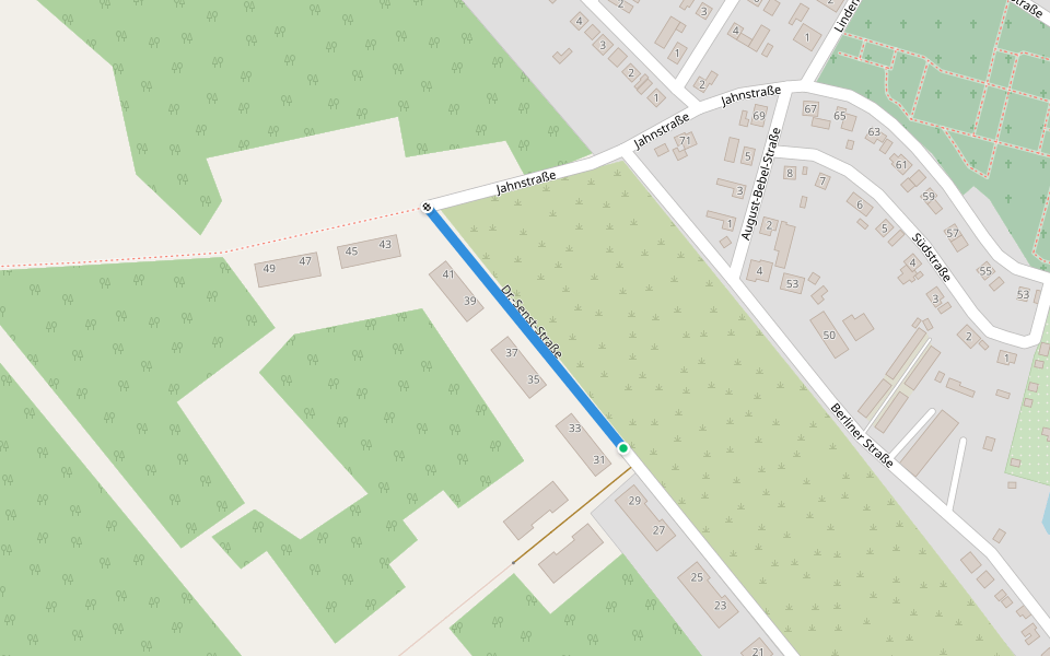 Dr.-Senst-Straße walking route map in Welzow