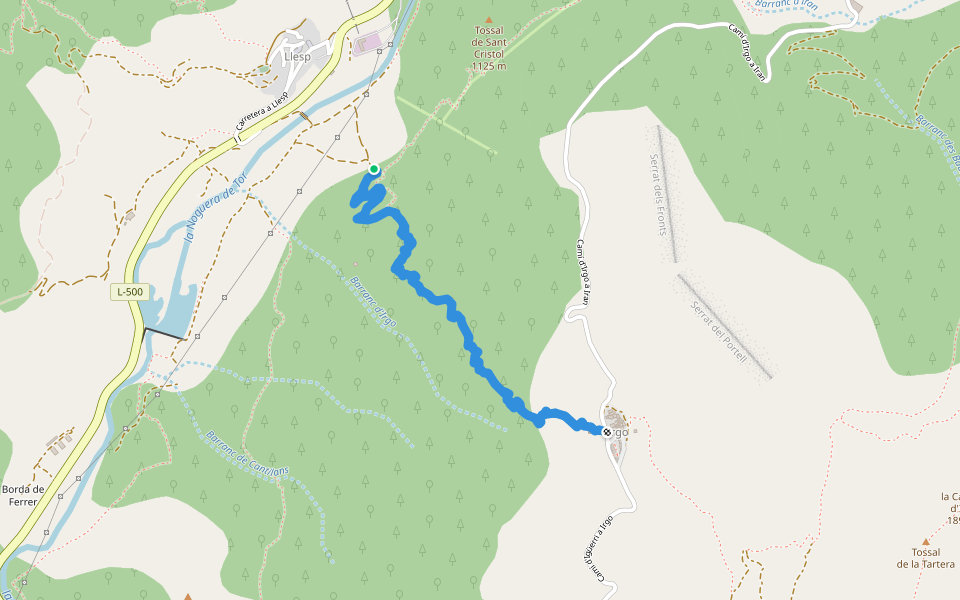 Cami de LLesp a Irgo walking route map in El Pont de Suert