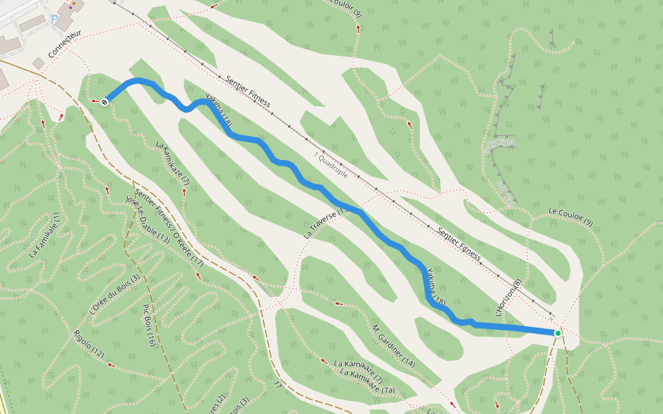 Yakima (18) walking route map in Rigaud