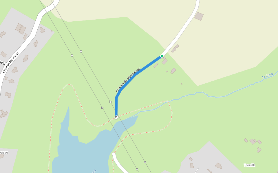 Chemin de Mayouraou walking route map in Orthez