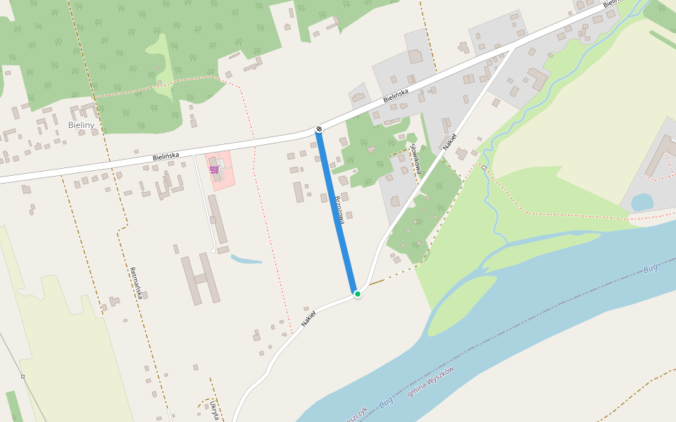 Brzozowa walking route map in Brańszczyk
