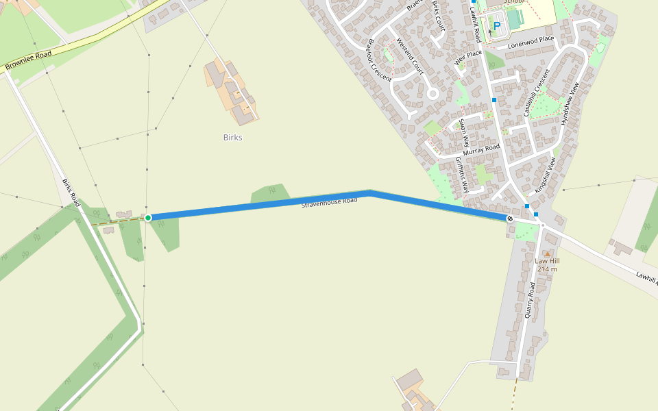 Stravenhouse Road walking route map in Law