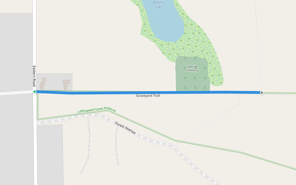 Graveyard Trail walking route map in Traverse City