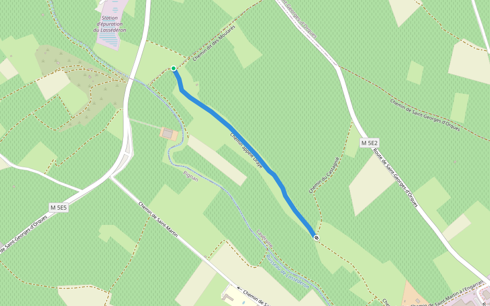 Chemin appelé Draye walking route map in Pignan