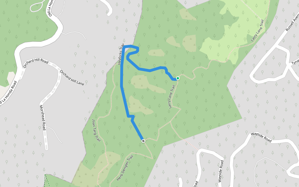 Heyforks Trail walking route map in Portola Valley
