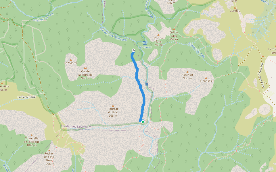 Piste inférieure du Mascaret walking route map in Mons