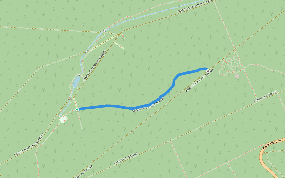 Sentier du Cardinal de Retz walking route map in Commercy