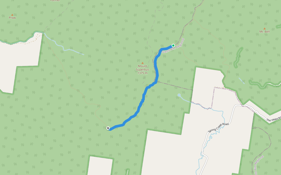 Mt Superbus Lincoln Ridge Track walking route map in The Head