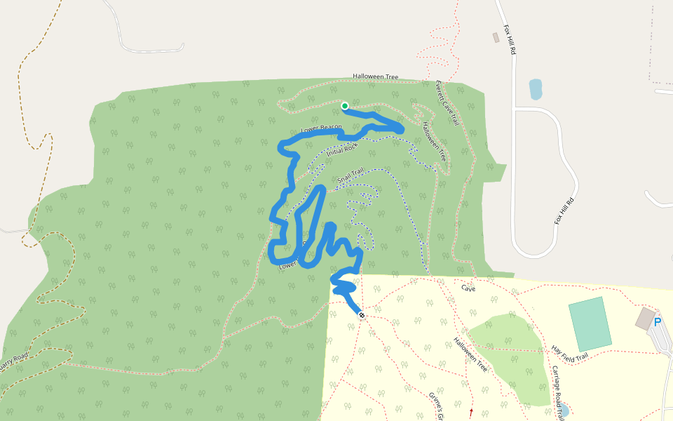 Lower Beacon walking route map in Bennington