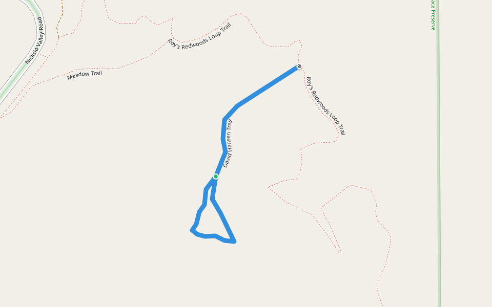 David Hansen Trail walking route map in Woodacre
