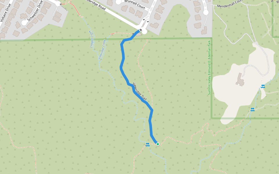 Viewridge Trail walking route map in Topanga