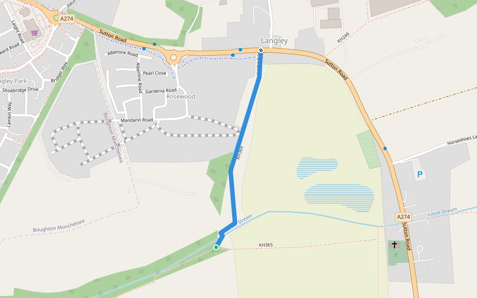 KH369 walking route map in Langley