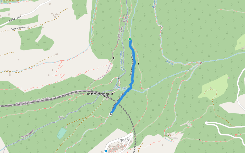 Laldener Suonen-Weg walking route map in Eggerberg