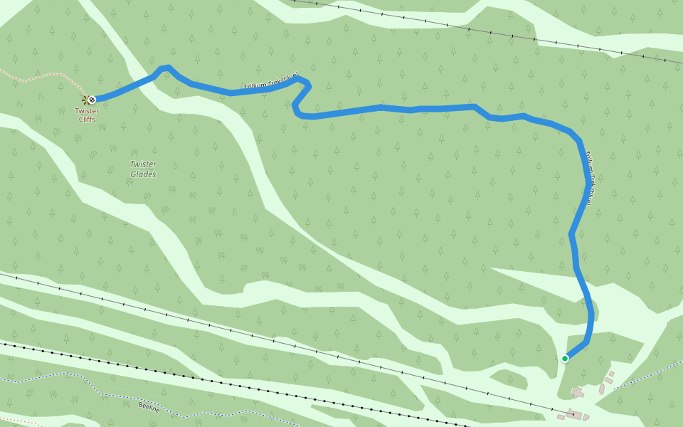 Trillium Trek (blue) walking route map in North Creek