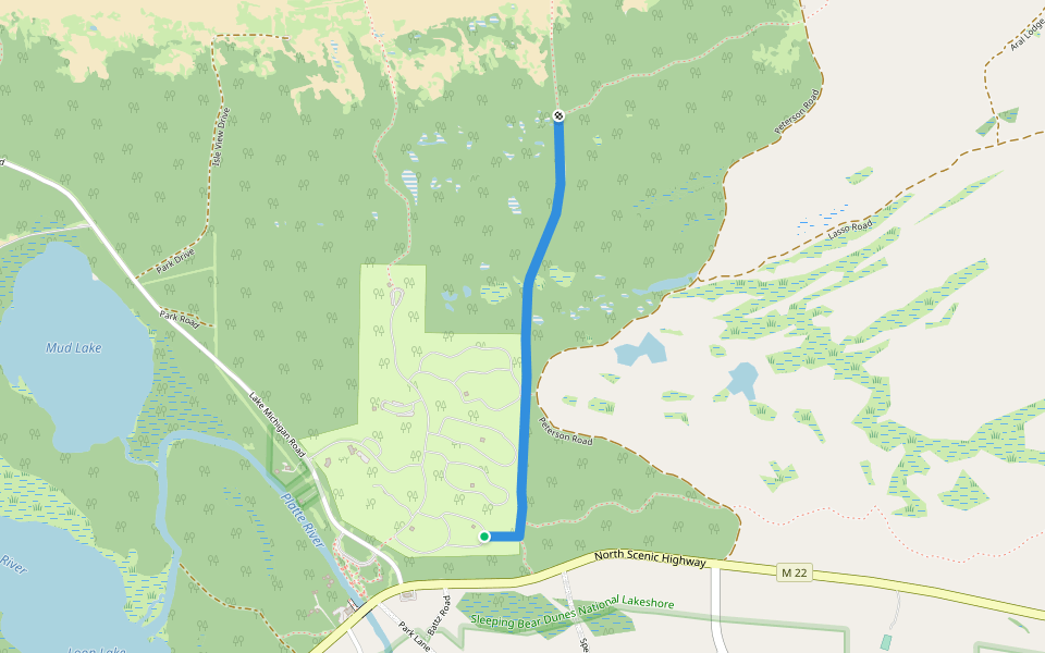 Railroad Grade Trail walking route map in Honor