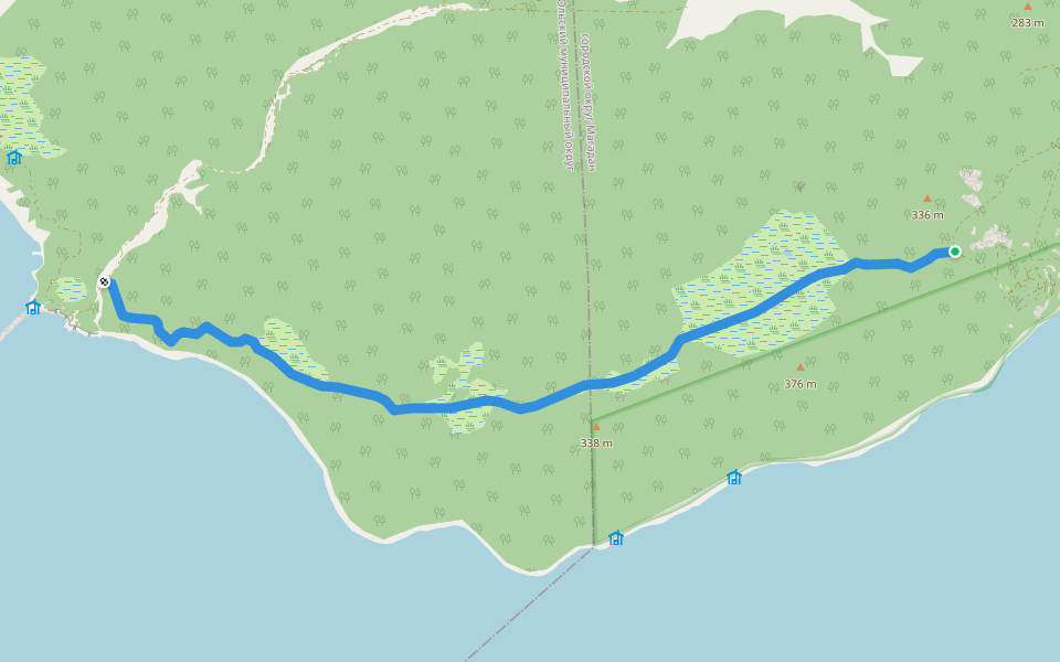 на мыс Островной walking route map in Magadan