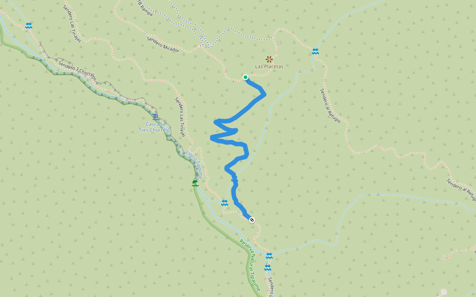 Sendero Zig-Zag walking route map in Los Cerrillos