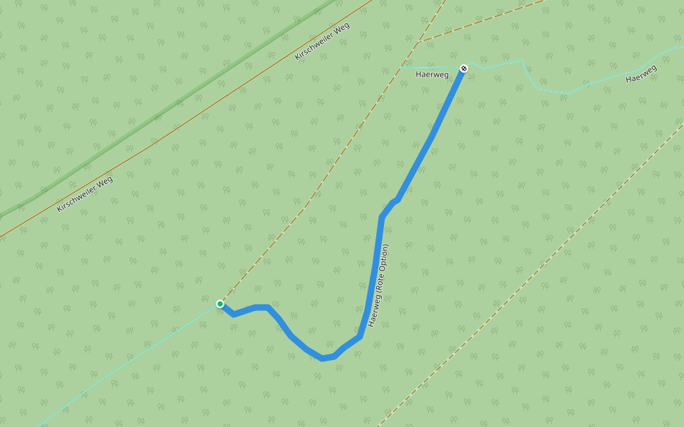 Haerweg (Rote Option) walking route map in Schwollen