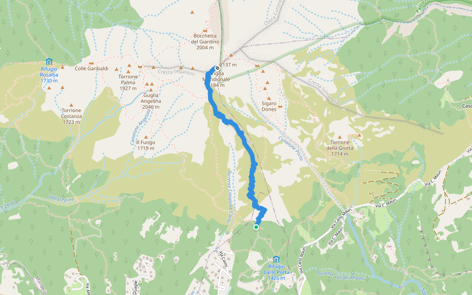Sentiero Cermenati walking route map in Piani Resinelli II