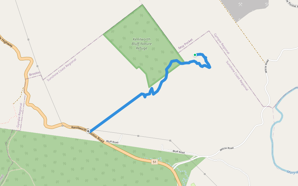 Kenilworth Bluff Trail walking route map in Kenilworth