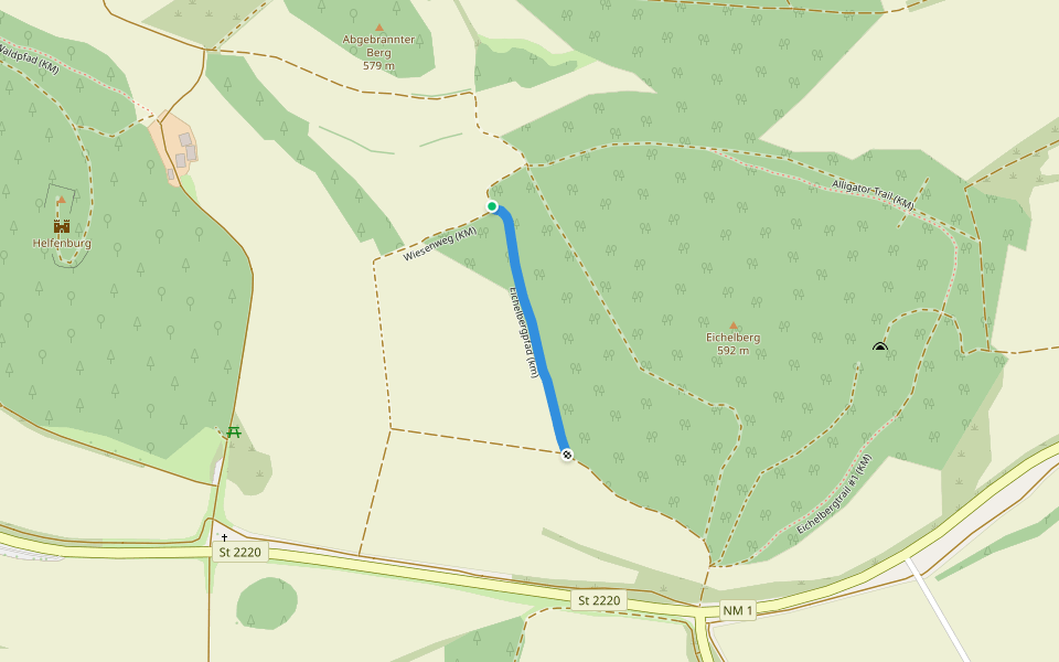 Eichelbergpfad (km) walking route map in Velburg