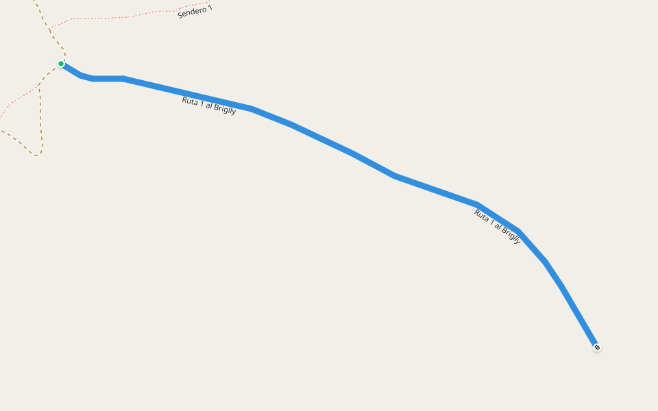 Ruta 1 al Briglly walking route map in Tabay