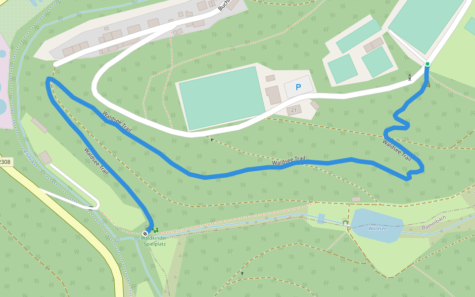 Waldsee Trail walking route map in Heimbuchenthal