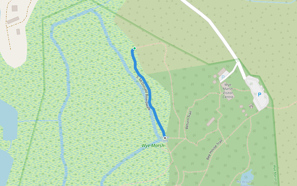S. McDonald Boardwalk walking route map in Midland