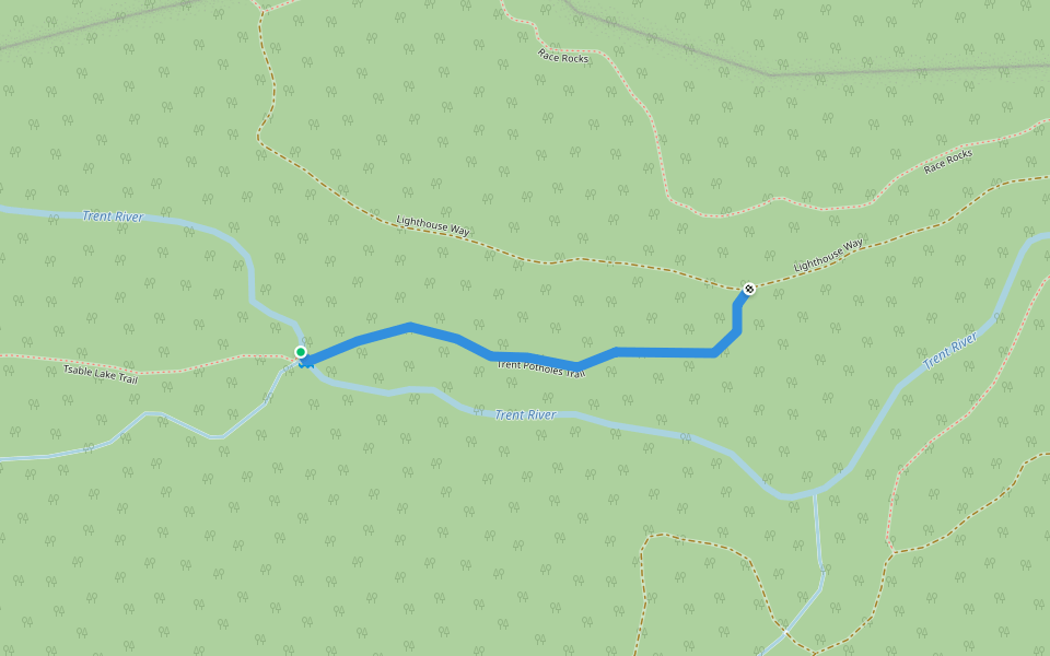 Trent Potholes Trail walking route map in Union Bay