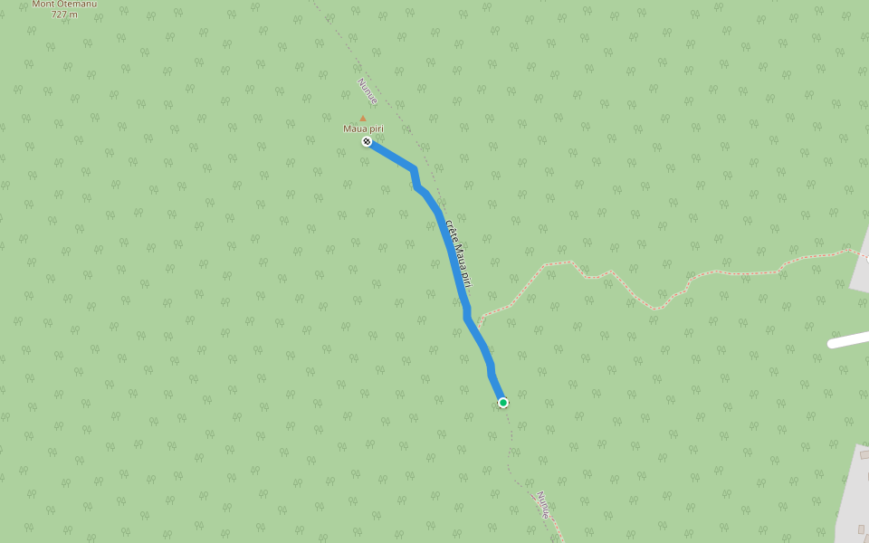crête Maua piri walking route map in Bora-Bora