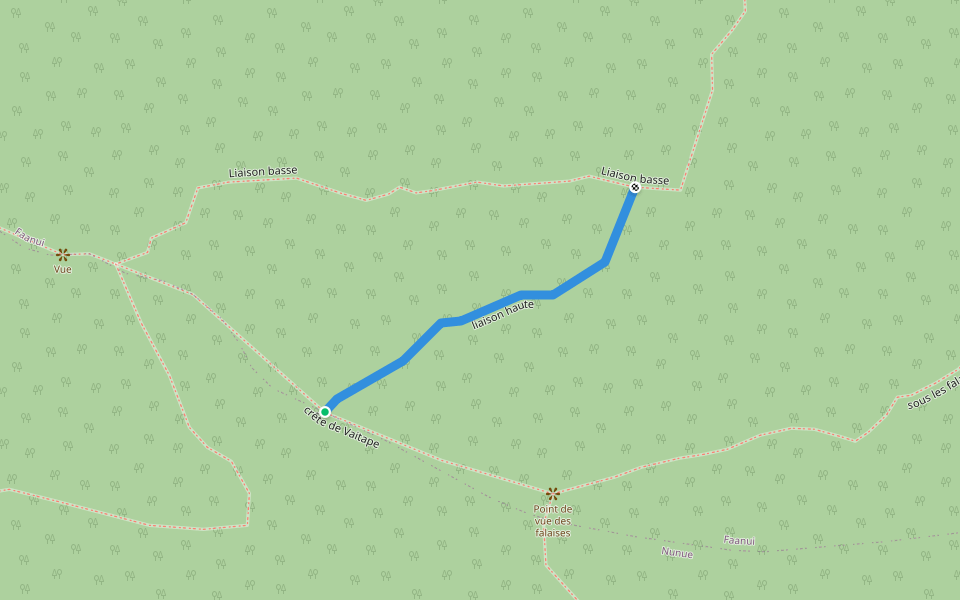 liaison haute walking route map in Bora-Bora