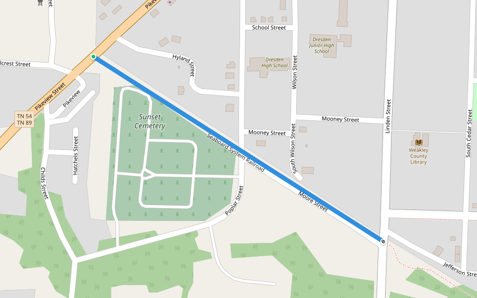 Seaboard System Railroad walking route map in Dresden