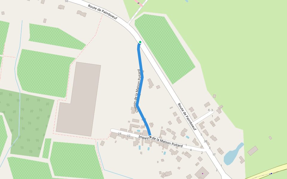 Chemin de la Maison Poitard walking route map in Bouaye