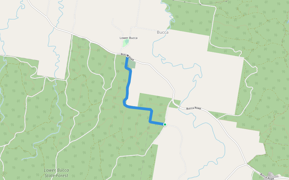 Cemetery Road walking route map in Bucca