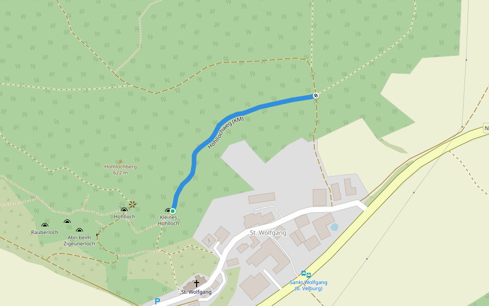 Hohllochweg (KM) walking route map in Velburg