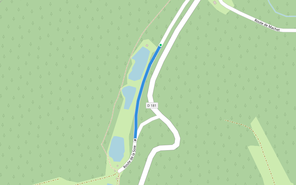 Route de la Soie walking route map in Saint-Sauveur