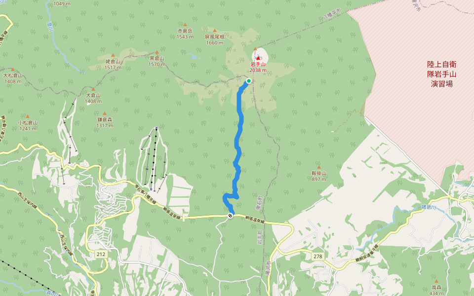 御神坂コース walking route map in Shizukuishi