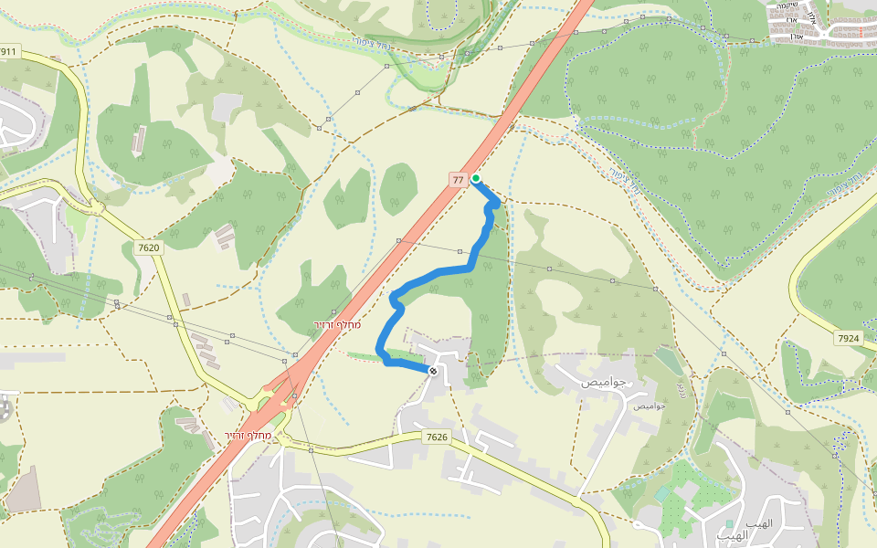 חיבור טילת זרזיר walking route map in Zarzir