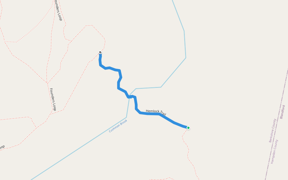 Hemlock Trail walking route map in Chester