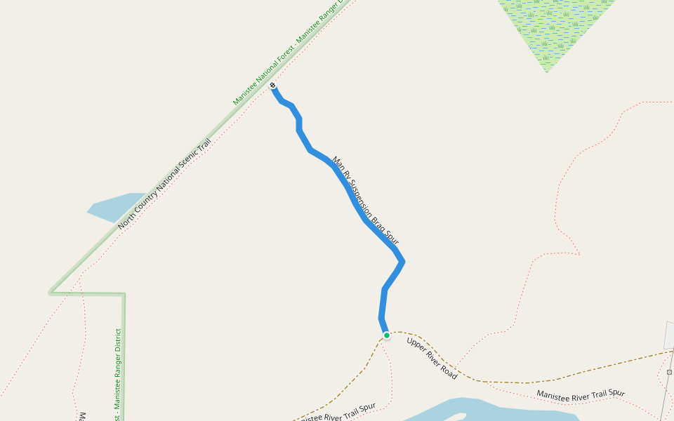 Man Rv Suspension Brag Spur walking route map in Mesick