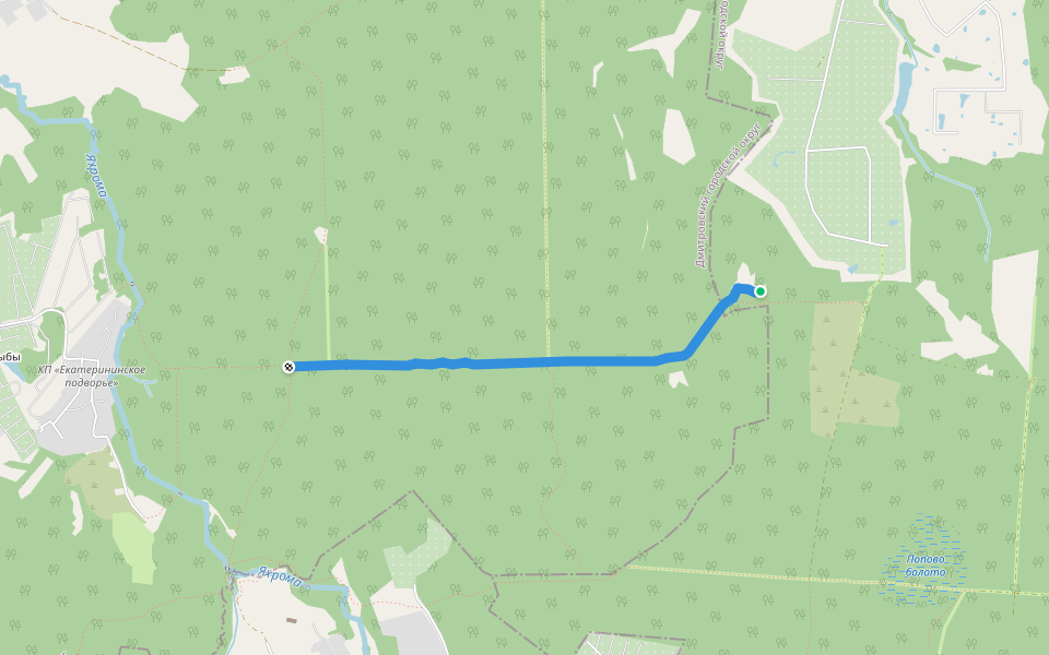 Абрамцевская лыжня walking route map in Vas'kovo