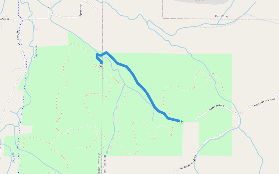 Boxelder Trail walking route map in Red Wing