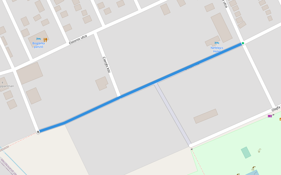 Bodza köz walking route map in Mezőkövesd