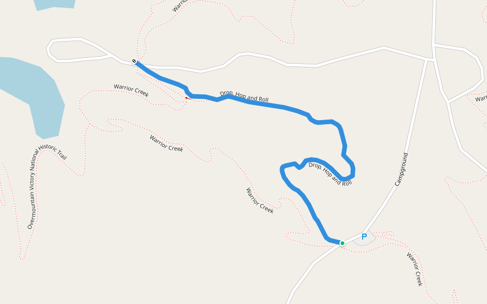 Drop, Hop and Roll walking route map in Boomer