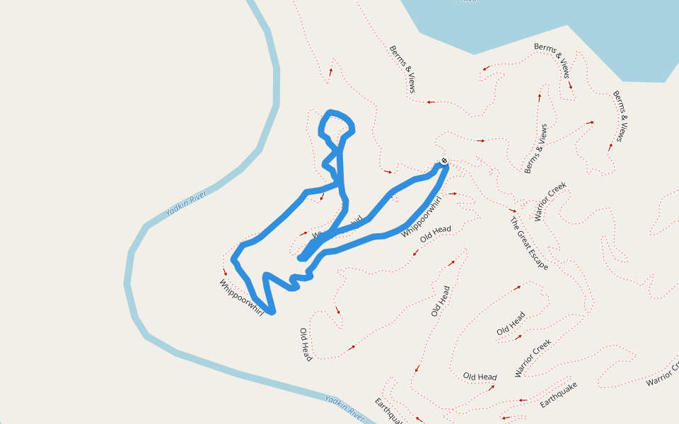 Whippoorwhirl walking route map in Boomer