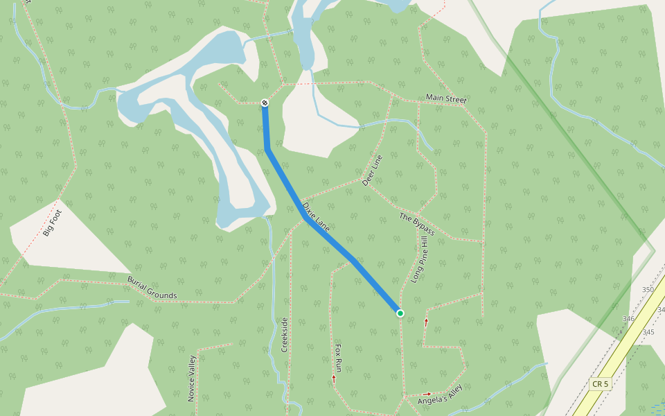 Dixie Lane walking route map in Mallorytown